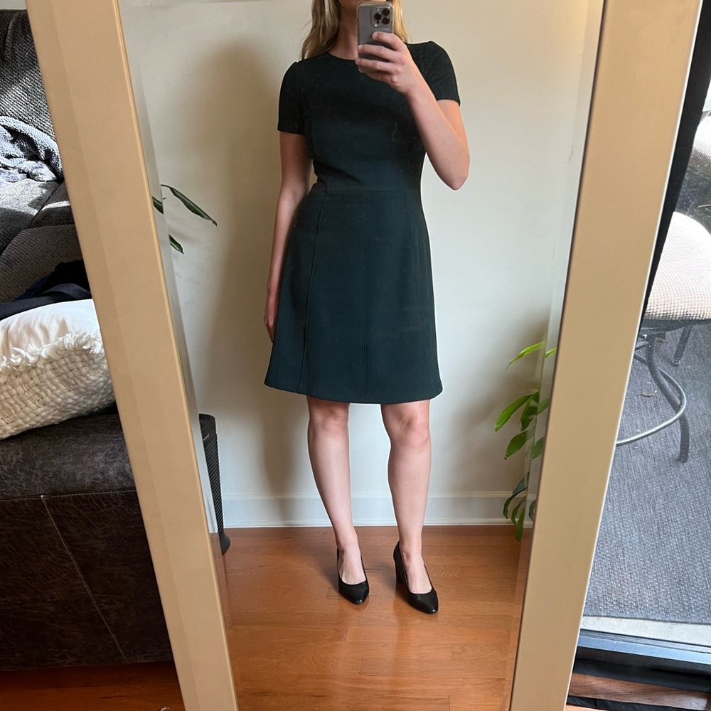 Dark Green Ralph Lauren Short Sleeve Knee Length Dress - Size 4